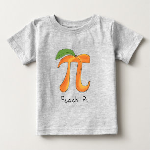 Peach Pi Symbol Math Teacher Baby T-Shirt