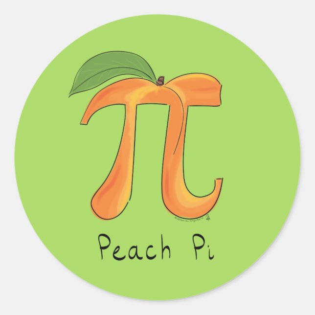 Peach Pi Symbol Math Teacher Classic Round Sticker (Front)