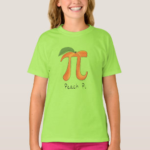 Peach Pi Symbol Math Teacher T-Shirt