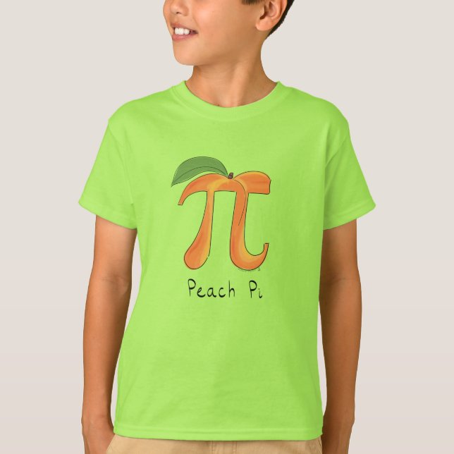 Peach Pi Symbol Math Teacher T-Shirt (Front)