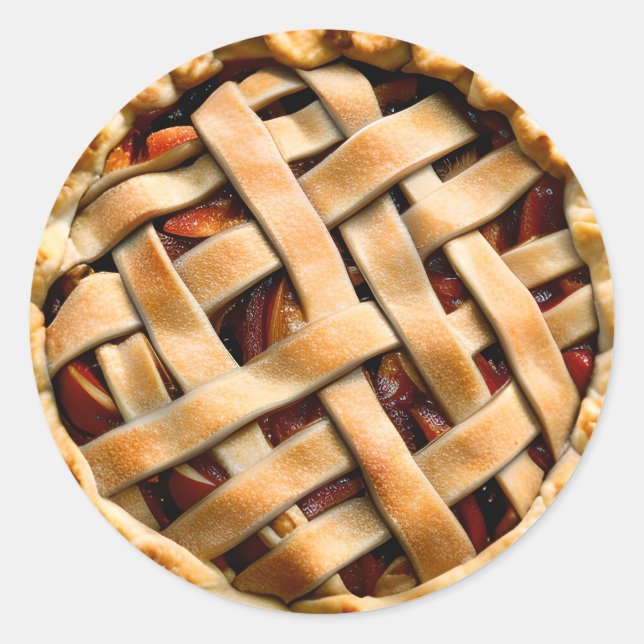 Peach Pie with a Fancy Crust Classic Round Sticker (Front)