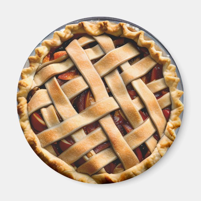 Peach Pie with a Fancy Crust Magnet (Front)
