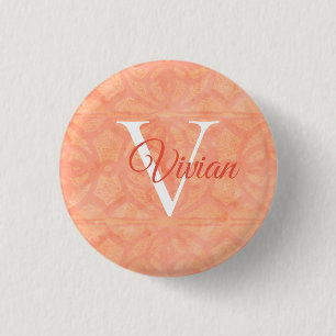 Peach Pink 3 Cm Round Badge