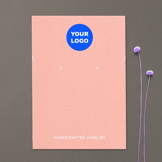 Peach Pink Add Logo Earring Necklace Combo Display Business Card (Creator Uploaded)