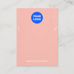 Peach Pink Add Logo Necklace Bracelet Display Business Card