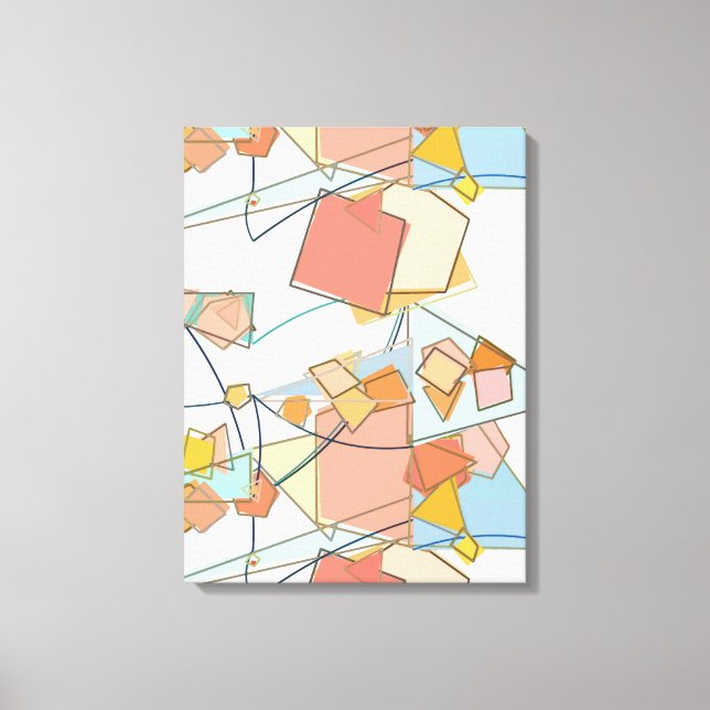 Peach, Pink and Aqua Abstract Canvas Print (Front)