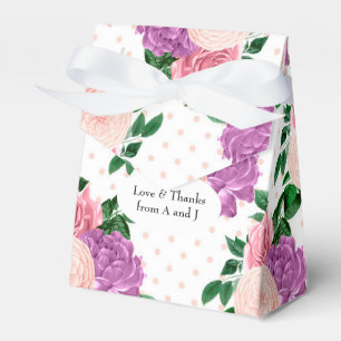 Peach Pink and Lavender Purple Floral Favour Box