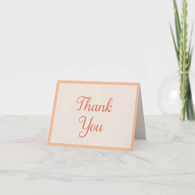 Peach, Pink and Terracotta Thank You Card (Front)