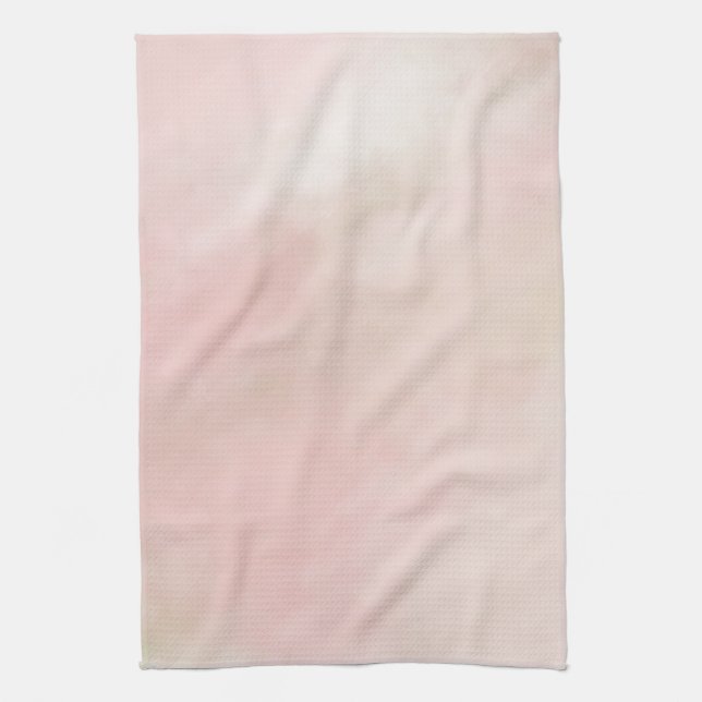 Peach Pink Blush Tie Dye Watercolor Tea Towel (Vertical)