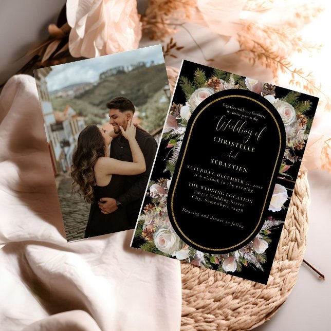 Peach Pink Boho Black Winter Floral Wedding (Creator Uploaded)