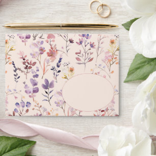 Peach Pink bridal shower watercolor wildflower Envelope