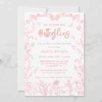 Peach Pink Butterflies Chinoiserie Bridal Shower