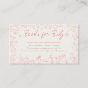 Peach Pink Chinoiserie Diaper Raffle Ticket Enclosure Card