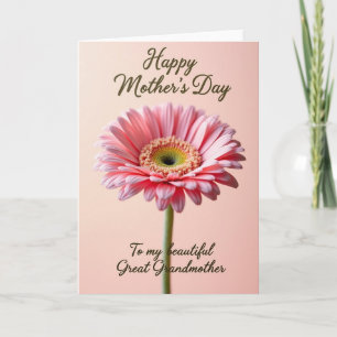 Peach Pink Daisy Mothers Day Card