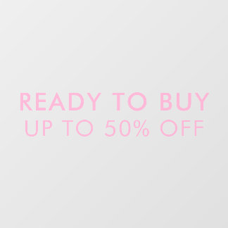 Peach Pink Elegant Store Sale Window Cling