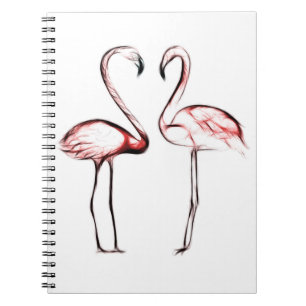 Peach Pink Flamingos Flamingo Tropical Spiral Notebook