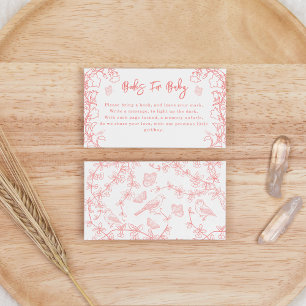 Peach Pink Garden Chinoiserie Books for Baby Enclosure Card
