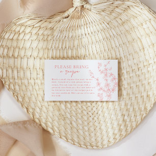 Peach Pink Garden Chinoiserie Recipe Request Enclosure Card