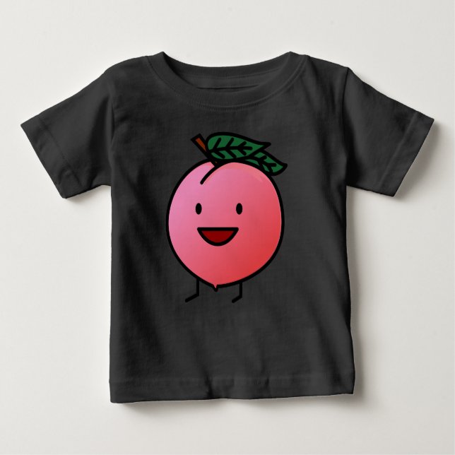 Peach Pink Happy Smiling Design Bro Baby T-Shirt (Front)