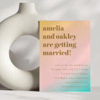 Peach Pink Mint Gradient Bold Modern Wedding Names