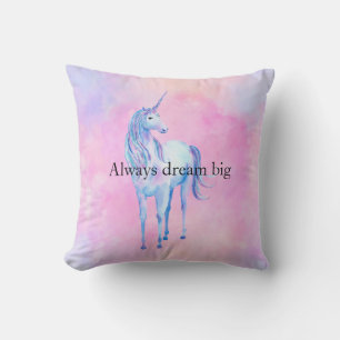 Peach Pink Purple Unicorn Cushion