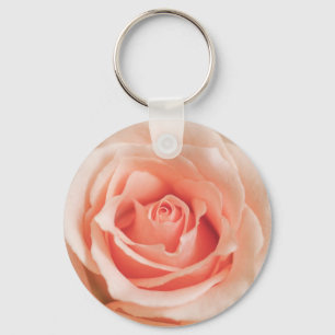 Peach Pink Rose Background Customised Template Key Ring