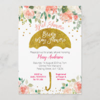 Peach Pink Umbrella April Showers Bring May Flower