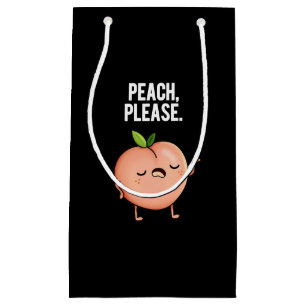 Peach Please Funny Fruit Pun Dark BG Small Gift Bag