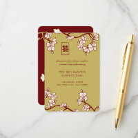 Peach/Plum Blossoms Red Double Happiness Reception