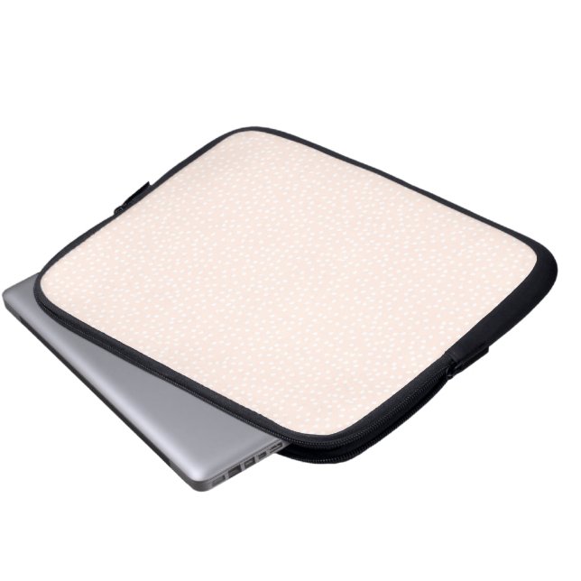 peach polka dot laptop sleeve (Front Bottom)