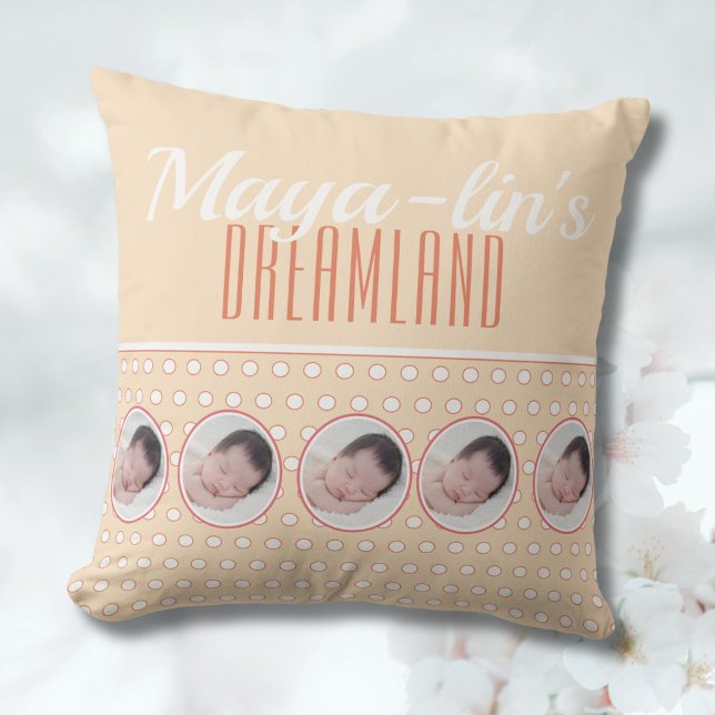 Peach Polka Dot Nursery Gift Cushion (Creator Uploaded)
