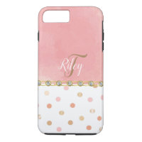 Peach Polka Dot Rhinestone Glitzy Pretty Fun
