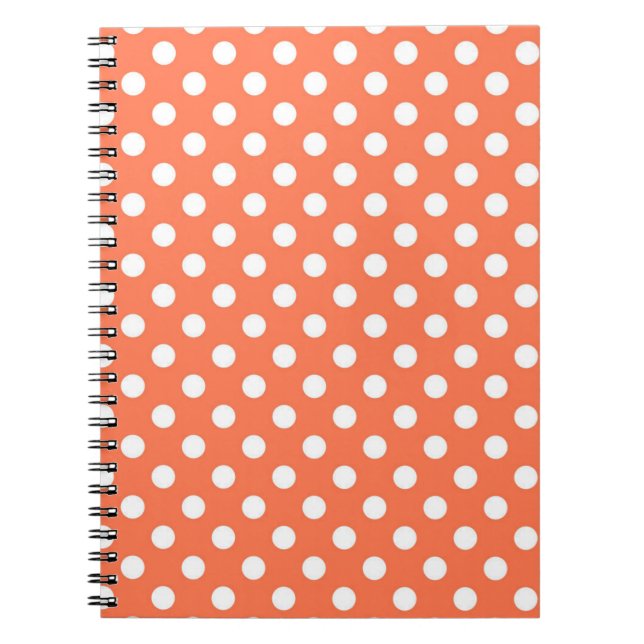 Peach Polka Dots Pattern Dot Pattern Illustrator  Notebook (Front)