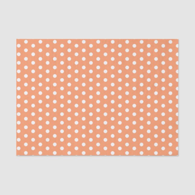 Peach Polka Dots Tissue Paper (Front)