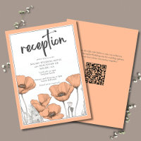 Peach Poppies Floral Elegant Wedding Reception