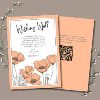 Peach Poppies Floral Elegant Wedding Wishing Well