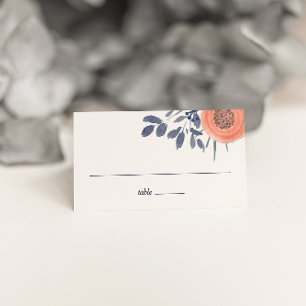 Peach Poppies Wedding Escort Place Cards