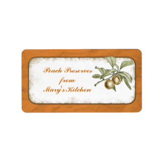 Peach Preserves Food Storage Botanical Label