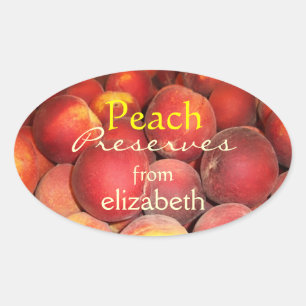 Peach Preserves Oval Sticker