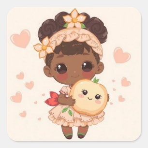 Peach Princess Square Sticker