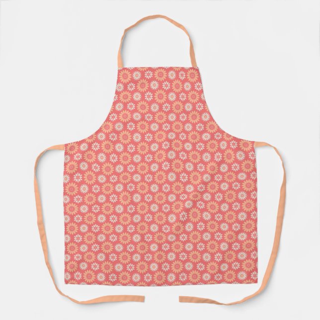 Peach & Pristine Floral Print Apron (Front)