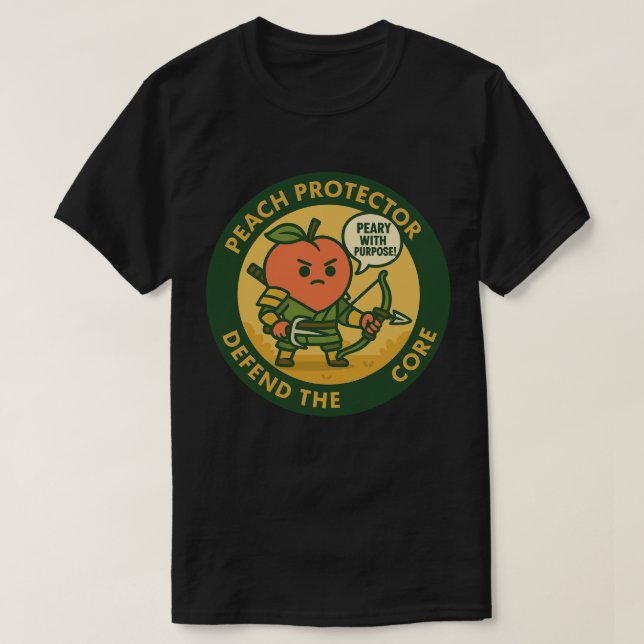 Peach Protector Defend The Core  T-Shirt (Design Front)
