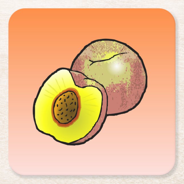 Peach Pulp board coaster (Front)