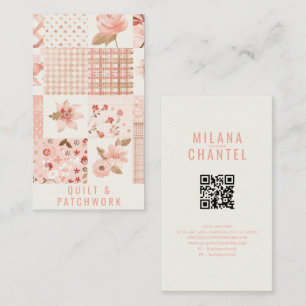 Peach Quilt Patchwork Handmade Clothing Business Card
