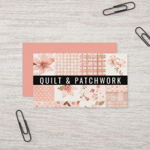 Peach Quilt Patchwork Handmade Clothing Business Card