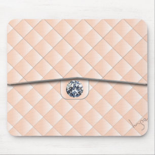 Peach Quilted Pattern with a Diamond Mouse Pad