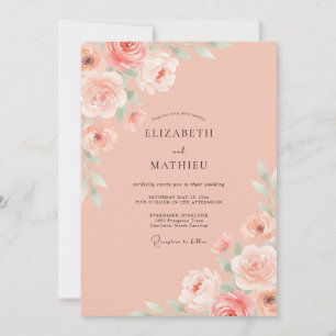 Peach Radiant Spring Wedding Invitation