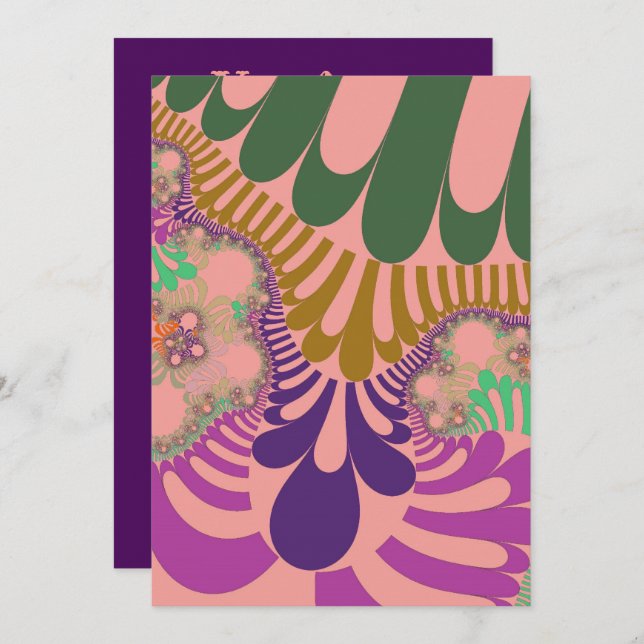 Peach Rainbow Mod Invitation (Front/Back)