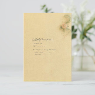 Peach Ranunculus Butter Yellow RSVP Card