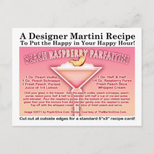 Peach Raspberry Parfait Martini Recipe Postcard